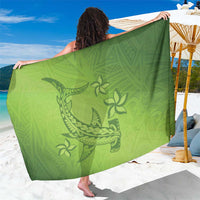 Green Gradient Polynesia Sarong Hawaiian Tribal Hammerhead Shark Tattoo