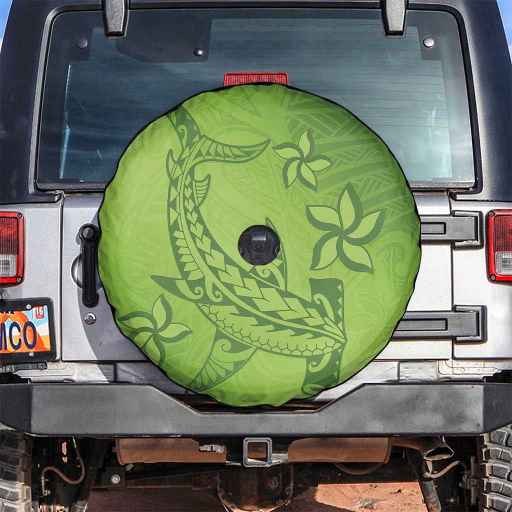 Green Gradient Polynesia Spare Tire Cover Hawaiian Tribal Hammerhead Shark Tattoo