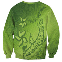 Green Gradient Polynesia Sweatshirt Hawaiian Tribal Hammerhead Shark Tattoo LT14 - Polynesian Pride