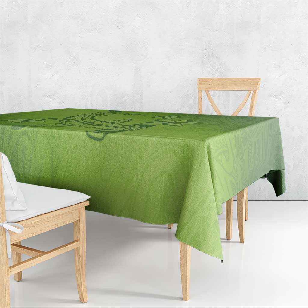 Green Gradient Polynesia Tablecloth Hawaiian Tribal Hammerhead Shark Tattoo LT14 - Polynesian Pride