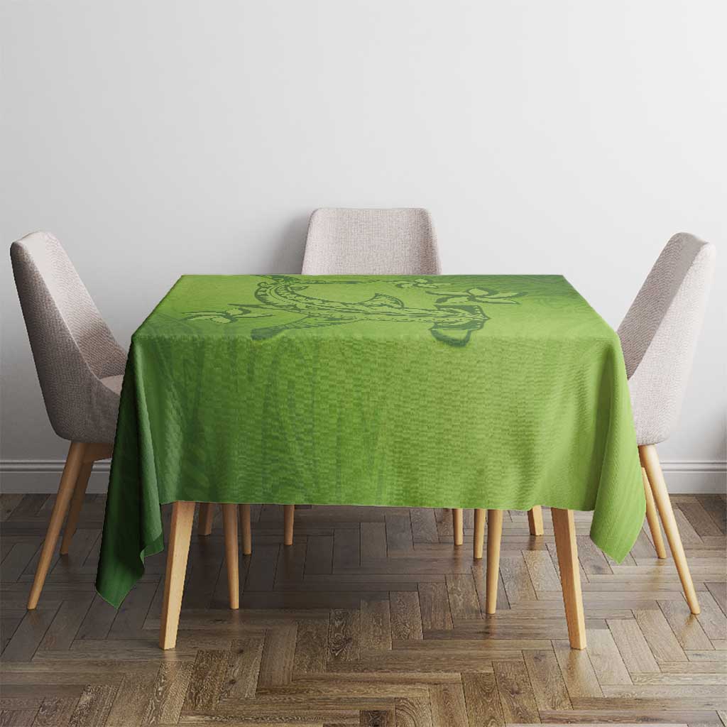 Green Gradient Polynesia Tablecloth Hawaiian Tribal Hammerhead Shark Tattoo LT14 - Polynesian Pride