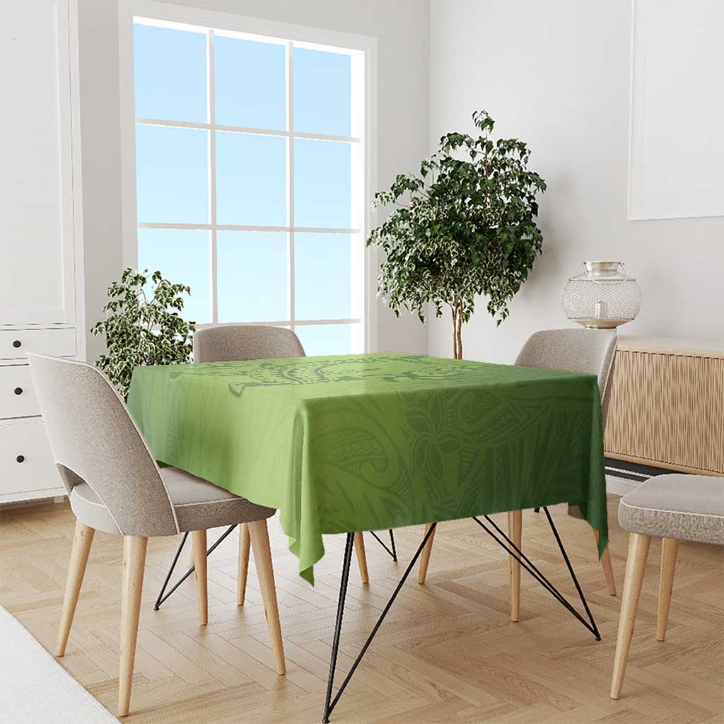 Green Gradient Polynesia Tablecloth Hawaiian Tribal Hammerhead Shark Tattoo LT14 - Polynesian Pride