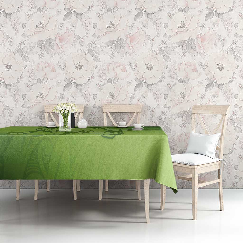 Green Gradient Polynesia Tablecloth Hawaiian Tribal Hammerhead Shark Tattoo LT14 - Polynesian Pride