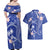 FSM Chuuk Constitution Day Couples Matching Off Shoulder Maxi Dress and Hawaiian Shirt Frangipani Flowers Polynesian Curves Style