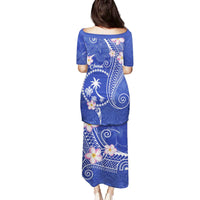 FSM Chuuk Constitution Day Family Matching Puletasi and Hawaiian Shirt Frangipani Flowers Polynesian Curves Style