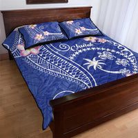 FSM Chuuk Constitution Day Quilt Bed Set Frangipani Flowers Polynesian Curves Style