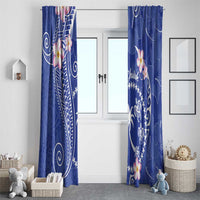FSM Chuuk Constitution Day Window Curtain Frangipani Flowers Polynesian Curves Style