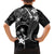 FSM Chuuk Family Matching Off The Shoulder Long Sleeve Dress and Hawaiian Shirt Turtle Tropical Flowers Polynesian - Black