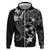 FSM Chuuk Zip Hoodie Turtle Tropical Flowers Polynesian - Black