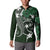 FSM Chuuk Button Sweatshirt Turtle Tropical Flowers Polynesian - Green