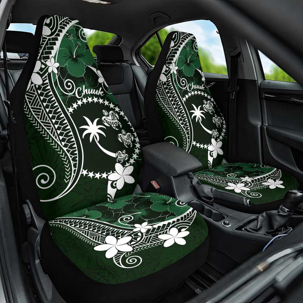 FSM Chuuk Car Seat Cover Turtle Tropical Flowers Polynesian - Green