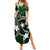 FSM Chuuk Family Matching Summer Maxi Dress and Hawaiian Shirt Turtle Tropical Flowers Polynesian - Green