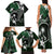 FSM Chuuk Family Matching Tank Maxi Dress and Hawaiian Shirt Turtle Tropical Flowers Polynesian - Green