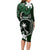 FSM Chuuk Long Sleeve Bodycon Dress Turtle Tropical Flowers Polynesian - Green