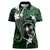 FSM Chuuk Women Polo Shirt Turtle Tropical Flowers Polynesian - Green