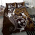 FSM Chuuk Bedding Set Turtle Tropical Flowers Polynesian - Brown