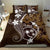 FSM Chuuk Bedding Set Turtle Tropical Flowers Polynesian - Brown