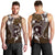 FSM Chuuk Men Tank Top Turtle Tropical Flowers Polynesian - Brown