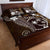 FSM Chuuk Quilt Bed Set Turtle Tropical Flowers Polynesian - Brown