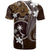 FSM Chuuk T Shirt Turtle Tropical Flowers Polynesian - Brown