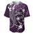 FSM Chuuk Baseball Jersey Turtle Tropical Flowers Polynesian - Purple