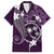 FSM Chuuk Family Matching Long Sleeve Bodycon Dress and Hawaiian Shirt Turtle Tropical Flowers Polynesian - Purple