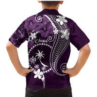 FSM Chuuk Family Matching Mermaid Dress and Hawaiian Shirt Turtle Tropical Flowers Polynesian - Purple