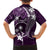 FSM Chuuk Family Matching Off Shoulder Maxi Dress and Hawaiian Shirt Turtle Tropical Flowers Polynesian - Purple