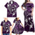 FSM Chuuk Family Matching Off Shoulder Maxi Dress and Hawaiian Shirt Turtle Tropical Flowers Polynesian - Purple