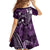 FSM Chuuk Family Matching Off Shoulder Short Dress and Hawaiian Shirt Turtle Tropical Flowers Polynesian - Purple