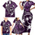 FSM Chuuk Family Matching Short Sleeve Bodycon Dress and Hawaiian Shirt Turtle Tropical Flowers Polynesian - Purple