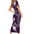 FSM Chuuk Family Matching Short Sleeve Bodycon Dress and Hawaiian Shirt Turtle Tropical Flowers Polynesian - Purple