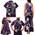 FSM Chuuk Family Matching Tank Maxi Dress and Hawaiian Shirt Turtle Tropical Flowers Polynesian - Purple