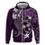 FSM Chuuk Hoodie Turtle Tropical Flowers Polynesian - Purple