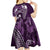 FSM Chuuk Kid Short Sleeve Dress Turtle Tropical Flowers Polynesian - Purple