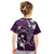 FSM Chuuk Kid T Shirt Turtle Tropical Flowers Polynesian - Purple