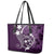 FSM Chuuk Leather Tote Bag Turtle Tropical Flowers Polynesian - Purple