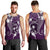 FSM Chuuk Men Tank Top Turtle Tropical Flowers Polynesian - Purple