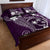 FSM Chuuk Quilt Bed Set Turtle Tropical Flowers Polynesian - Purple