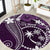 FSM Chuuk Round Carpet Turtle Tropical Flowers Polynesian - Purple