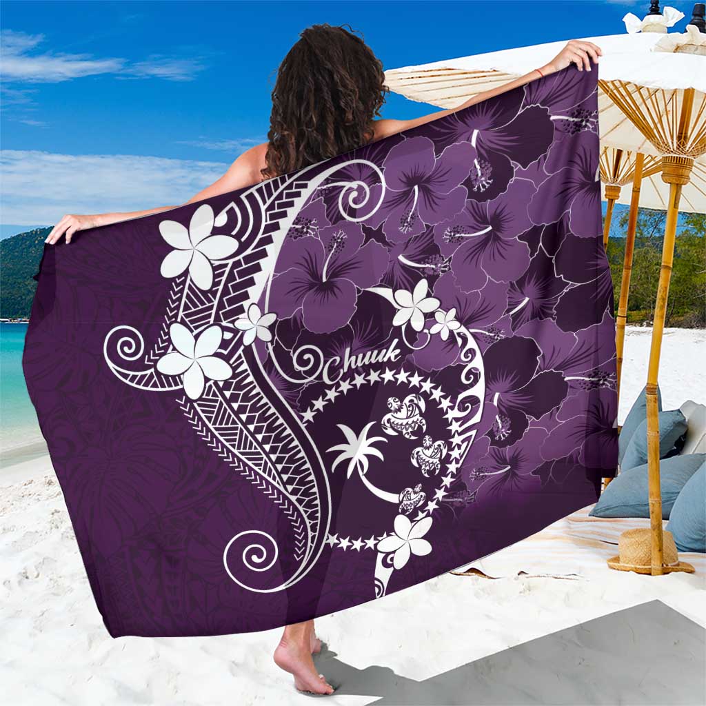 FSM Chuuk Sarong Turtle Tropical Flowers Polynesian - Purple