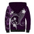 FSM Chuuk Sherpa Hoodie Turtle Tropical Flowers Polynesian - Purple