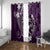 FSM Chuuk Window Curtain Turtle Tropical Flowers Polynesian - Purple