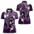 FSM Chuuk Women Polo Shirt Turtle Tropical Flowers Polynesian - Purple