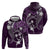 FSM Chuuk Zip Hoodie Turtle Tropical Flowers Polynesian - Purple