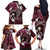 FSM Chuuk Family Matching Off The Shoulder Long Sleeve Dress and Hawaiian Shirt Turtle Tropical Flowers Polynesian - Pink