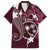 FSM Chuuk Family Matching Off The Shoulder Long Sleeve Dress and Hawaiian Shirt Turtle Tropical Flowers Polynesian - Pink