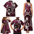 FSM Chuuk Family Matching Tank Maxi Dress and Hawaiian Shirt Turtle Tropical Flowers Polynesian - Pink