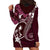 FSM Chuuk Hoodie Dress Turtle Tropical Flowers Polynesian - Pink