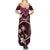 FSM Chuuk Summer Maxi Dress Turtle Tropical Flowers Polynesian - Pink